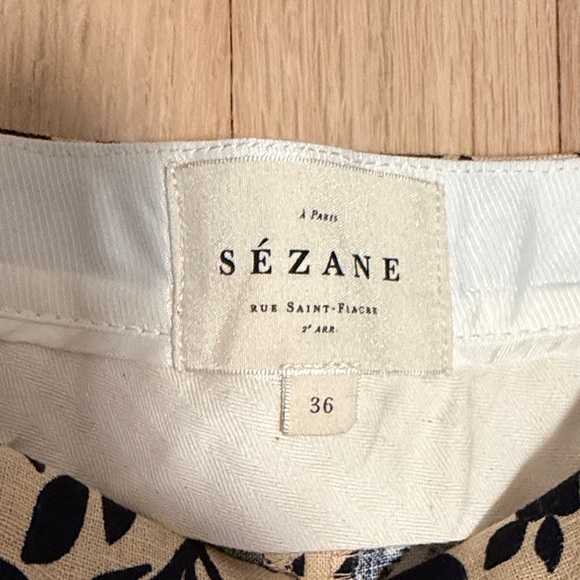 Sézane Black Floral Martin Crop Trousers - Picture 2 of 4